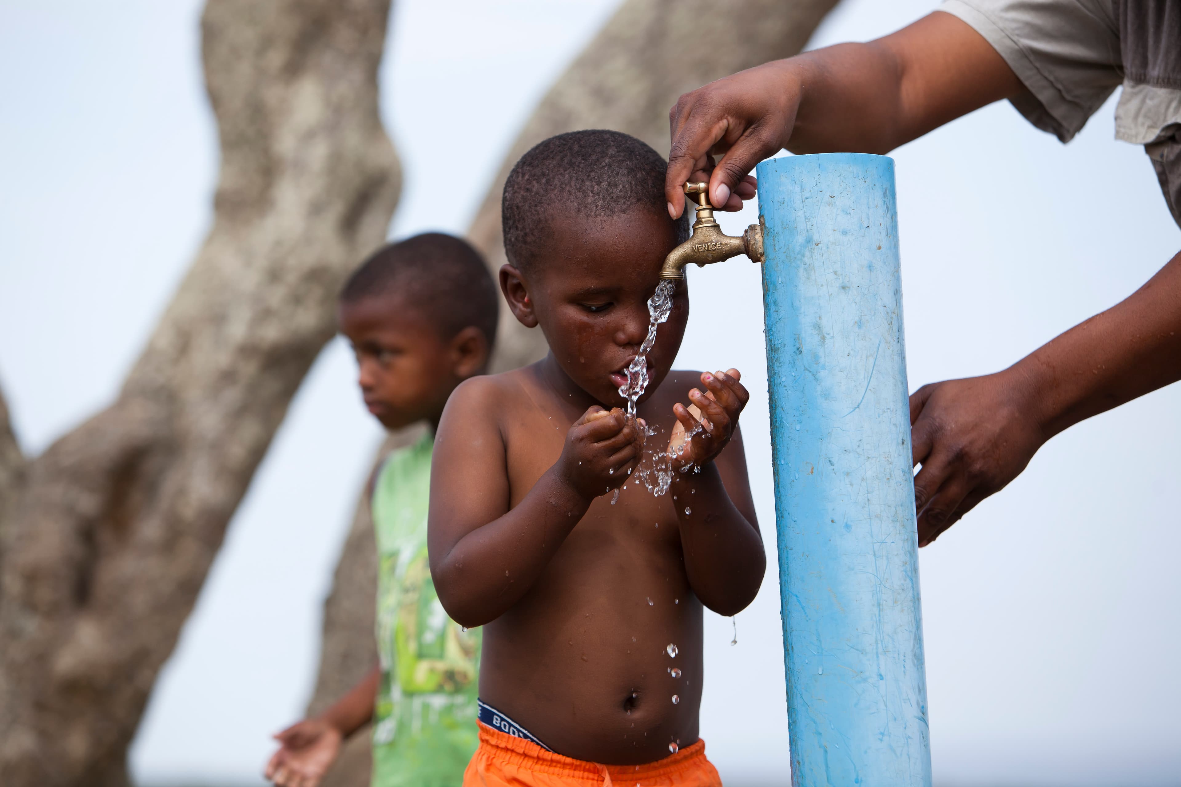 Child drinking clean water